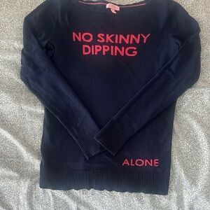 Lilly Pulitzer Navy Sweater “ No Skinny Dipping…. Alone”